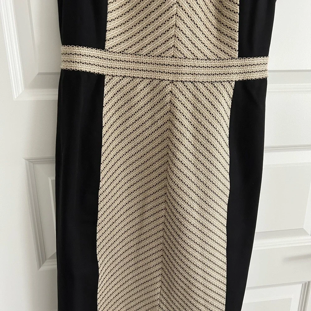 J Crew Tweed Dress Tan Black Size 6